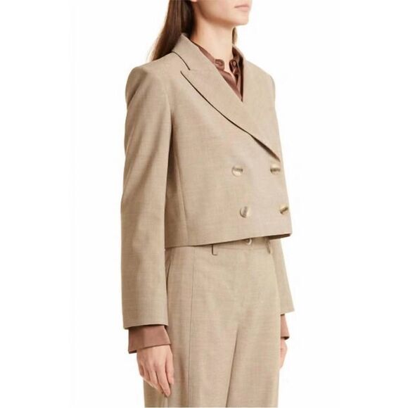 NEW TWP cropped perfect waiter blazer in camel multi size XL/L - Picture 4 of 9